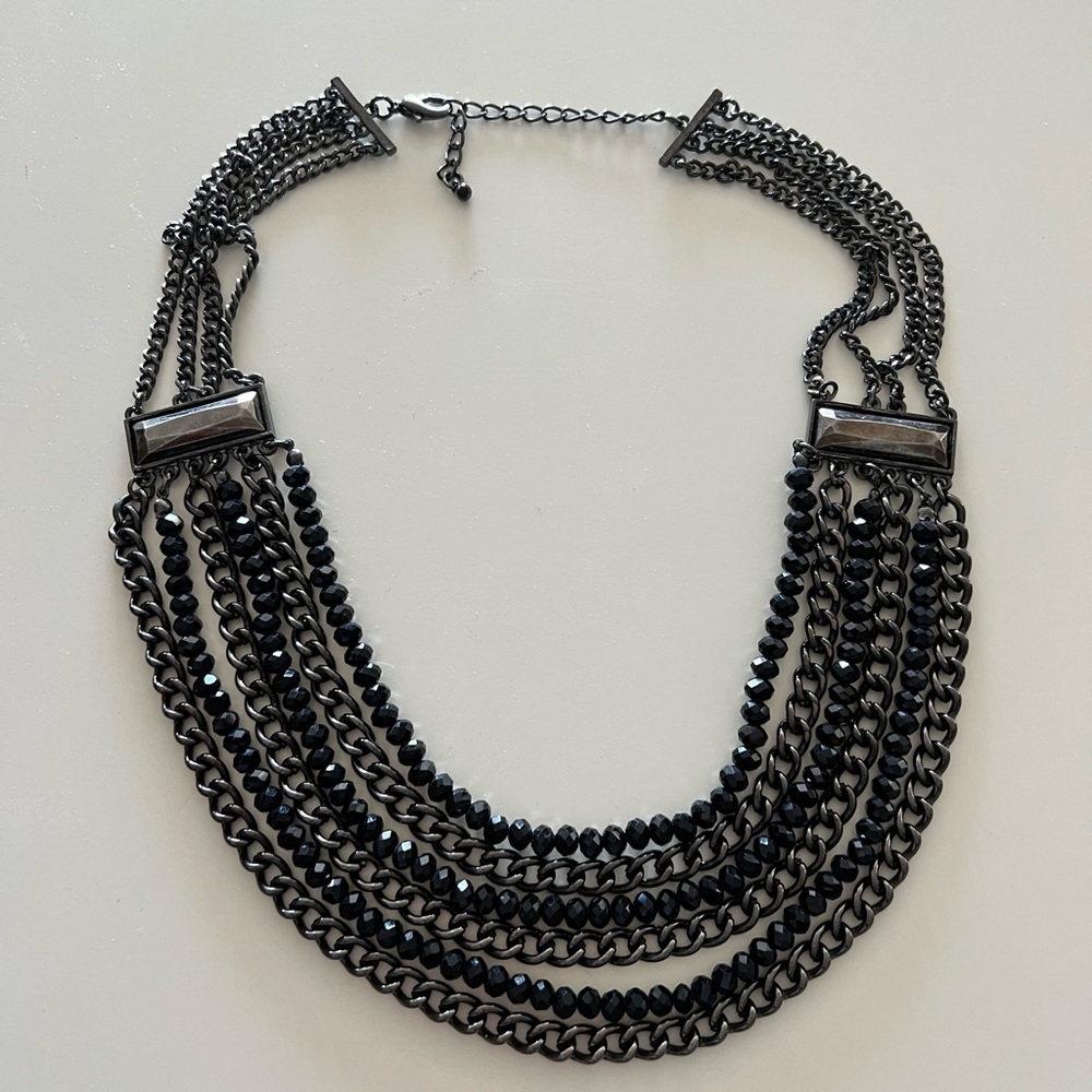 Costume jewelry black layered necklace - Picture 1 of 2